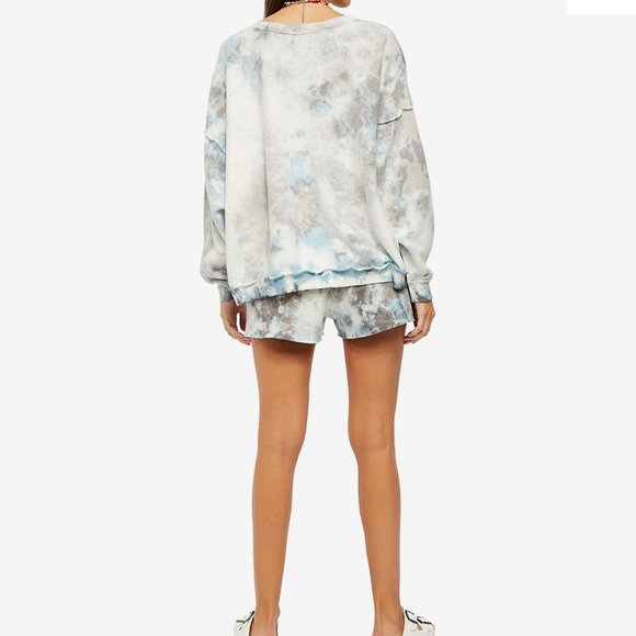 FREE PEOPLE KELLY WASHED SET IN OCEAN BLUE TIE DYE SIZE S - Picture 3 of 8